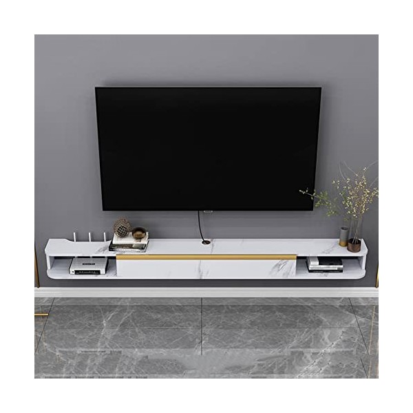 ROLTIN Meuble TV Flottant Étagère Meuble TV Console Multimédia Murale Meuble TV Flottant Rangement de Bureau Flottant Unité d