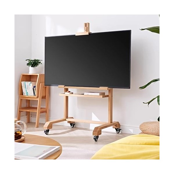 Support TV Meuble TV Meuble TV pour Salon/Salle de Classe/Bureau, Support TV Mobile avec roulettes Hauteur réglable, Support 