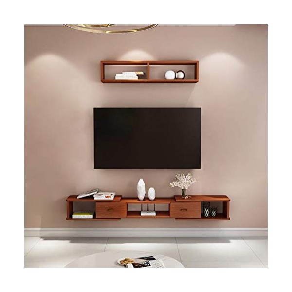 Étagère Flottante Étagère Murale Meuble de télévision Mural avec tiroir Set Top Box routeur Jouet Photo Vase Étagère de Range