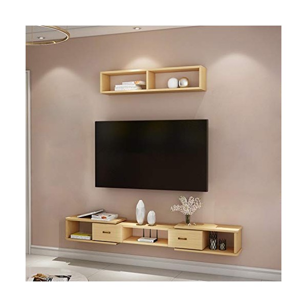 Étagère Flottante Étagère Murale Meuble de télévision Mural avec tiroir Set Top Box routeur Jouet Photo Vase Étagère de Range