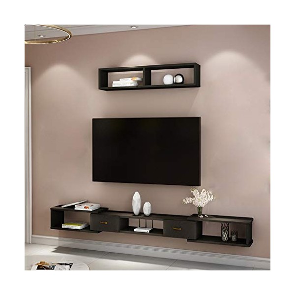 Étagère Flottante Étagère Murale Meuble de télévision Mural avec tiroir Set Top Box routeur Jouet Photo Vase Étagère de Range
