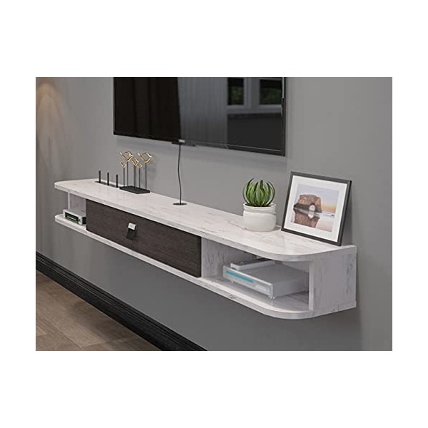 Meuble TV Flottant,Unité Murale Flottante De Divertissement avec Tiroir Et 2 Étagères Ouvertes,pour Centre De Divertissement 