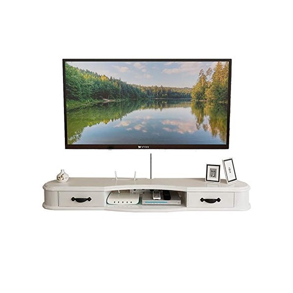 Meuble TV, Meuble TV Lowboard, Étagères Flottantes, Console Média Murale Moderne, Huche De Rangement De Bureau Flottant pour