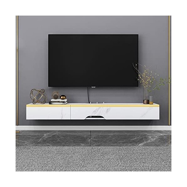 Meuble TV Mural 47,2 Pouces Meuble TV Flottant Fixé Au Mur, Centre De Divertissement Console Média Étagère TV, Étagère De Ran