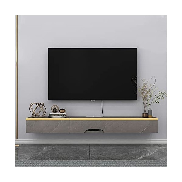 Meuble TV Mural 47,2 Pouces Meuble TV Flottant Fixé Au Mur, Centre De Divertissement Console Média Étagère TV, Étagère De Ran