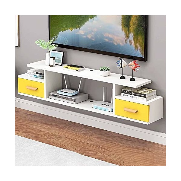 StrOux Meuble TV Flottant Meuble TV Flottant, Meuble TV Mural pour Centre de Divertissement multimédia, Console TV Suspendue 