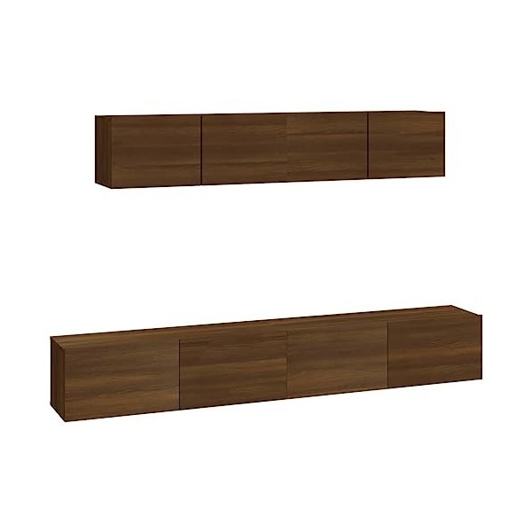 Home Hardware Businese Meuble TV 4 pièces Chêne Marron