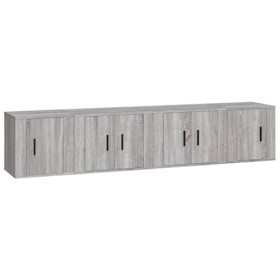MATTUI Home Hardware Businese Meuble TV 4 pièces en bois Sonoma Gris