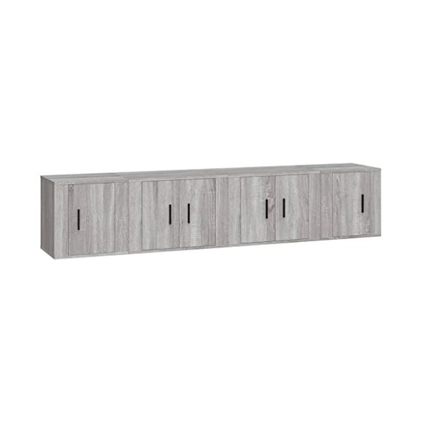 MATTUI Home Hardware Businese Meuble TV 4 pièces en bois Sonoma Gris
