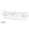 Dmora séjour Meuble, Made in Italy, Support pour TV de Salon à 4 Portes géométriques et 2 tiroirs, 260 x 43 h46, Blanc Brilla