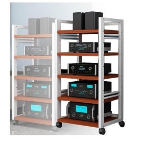 YCOVSFP Meuble De Rangement Multimédia, Meuble De Support Multimédia Audio Vidéo avec 5 Étagères, for La Maison/Bureau/Audio 