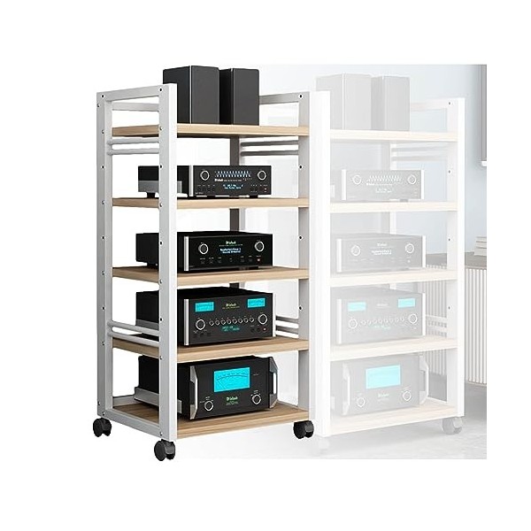 YCOVSFP Meuble De Rangement Multimédia, Meuble De Support Multimédia Audio Vidéo Avec 5 Étagères, Tour De Lecteur CD De Suppo
