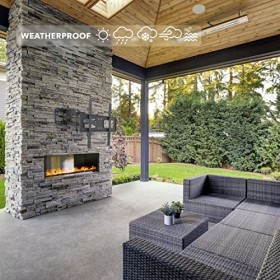 Mount-It! Support TV à mouvement complet résistant aux intempéries pour écrans de 37 à 80 pouces, double bras inclinable et p