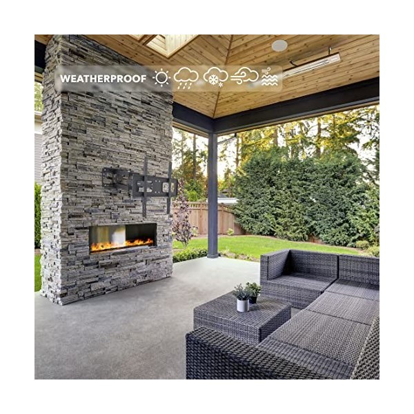 Mount-It! Support TV à mouvement complet résistant aux intempéries pour écrans de 37 à 80 pouces, double bras inclinable et p