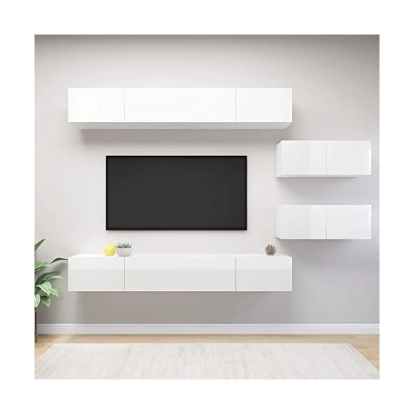VEEKI Meuble TV, Meuble TV Suspendu, Meuble, Meuble TV avec Rangement，Meuble Industriel, Convient pour Salon ou Chambre, Ense