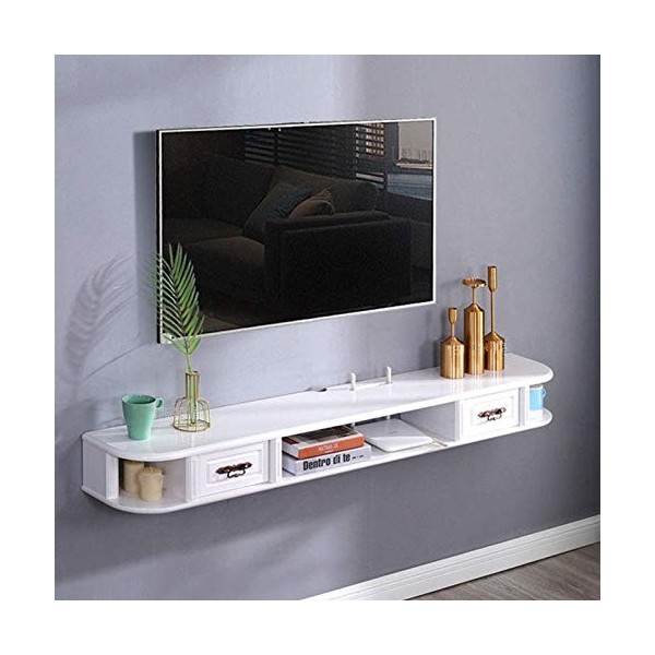 YXZN Console De Télévision Multimédia Murale Support De Télévision Audio/vidéo Flottant Boîtier De Câble Routeur Étagère De C