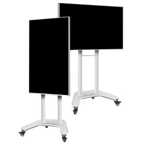 Ccsh Support TV Mural Meuble TV Orientable à 90° pour Réunion, Chariot Mobile Réglable de TV de Plancher de Roulement Dintér