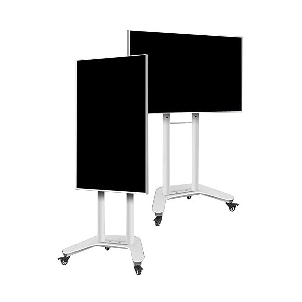 Ccsh Support TV Mural Meuble TV Orientable à 90° pour Réunion, Chariot Mobile Réglable de TV de Plancher de Roulement Dintér