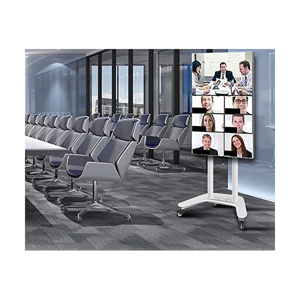 Ccsh Support TV Mural Meuble TV Orientable à 90° pour Réunion, Chariot Mobile Réglable de TV de Plancher de Roulement Dintér