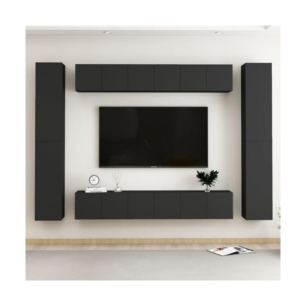 Meuble TV, Meuble TV Suspendu, Meuble TV Blanc, Meuble TV Industriel, Meubles de Salon, Salon, Chambre, Cadre en Acier, vidaX