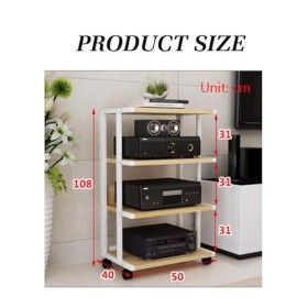 BZJPRFC Armoire Multimédia AV Amovible À 4 Niveaux avec Cadre en Bois Réglable en Hauteur, Tour De Son Stéréo for La Maison, 