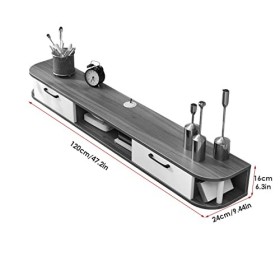 Unité murale avec support flottant moderne de 47,2 pouces, console multimédia pour centre de divertissement mural, étagère de