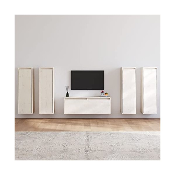 VEEKI Meuble TV, Meuble TV Suspendu, Meuble TV Industriel, Meuble TV Bois, Meuble Chambre, Convient pour Salon ou Chambre, Me