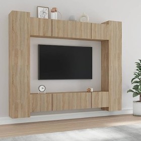 VEEKI Meuble TV, Meuble TV Suspendu, Meuble TV Industriel, Meuble TV Bois, Meuble Chambre, Convient pour Salon ou Chambre, En