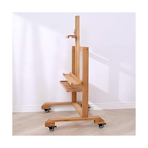 Support TV Meuble TV Chariot TV universel au sol avec roues verrouillables, chevalet de meuble TV en bois massif pour coin de