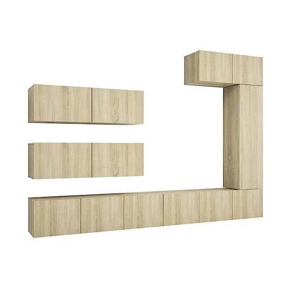 WREWING Meuble TV,Bas Table TV Support de Télévision en Bois pour Salon Chambre Salle à Manger,Support pour Téléviseur Jusqu’