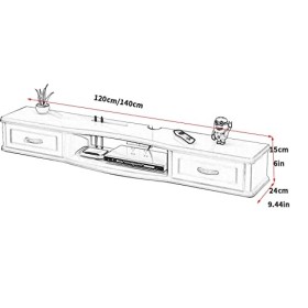XIBANY Meuble TV Mural Meuble TV Flottant pour Salon Chambre, Centre De Divertissement Mural avec 2 Tiroirs, 47,2/55,1 Ét