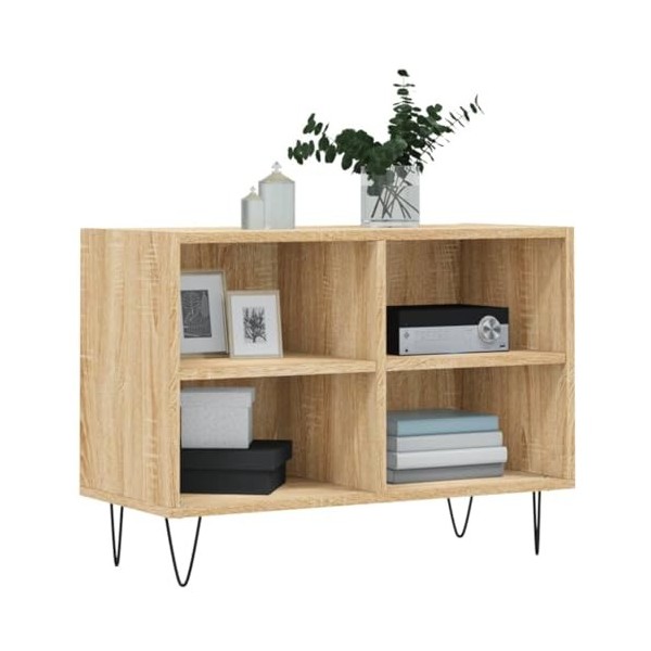 Tidyard Meuble TV Banc TV Meuble de Salon chêne Sonoma 69,5 x 30 x 50 cm Bois dingénierie