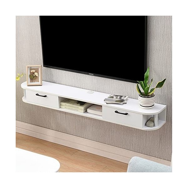 Meuble de télévision Flottant Meuble de télévision Flottant,Meubles de télévision muraux en Bois avec Trou de Gestion des câb