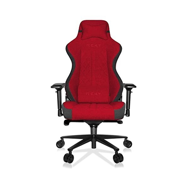 REKT ULTIM8 Plus - Chaise de Bureau Gaming XL Grand Taille en Tissu Premium - Inclinable à 180 ° - Accoudoirs 4D - Coussin Aj