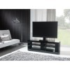 Gisan PLS59NE Meuble TV pour Ecran Plat 137 x 49,5 x 42 cm Noir Laqué