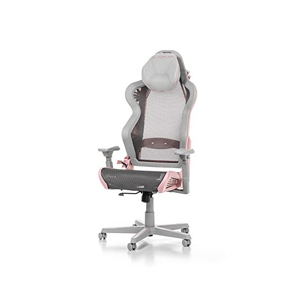 DXRacer loriginal Air R1S Chaise&nbsp;Gaming, Nylon, Gris-Rose-Gris, Jusquà 2 m