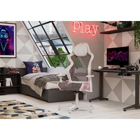 DXRacer loriginal Air R1S Chaise&nbsp;Gaming, Nylon, Gris-Rose-Gris, Jusquà 2 m