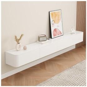 Meuble TV Flottant Étagères Murales pour Console Multimédia TV Centre De Divertissement avec Tiroir Et Porte pour Salon Et Bu