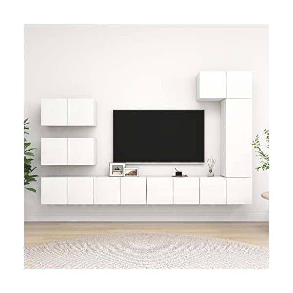 VEEKI Meuble TV, Meuble TV Suspendu, Meuble, Meuble TV avec Rangement，Meuble Industriel, Convient pour Salon ou Chambre, Ense