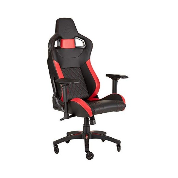 T1 Race - Fauteuil Gaming en Similicuir Montage Facile, Ergonomique, Hauteur Réglable et Accoudoirs 4D, Confortable avec Dos