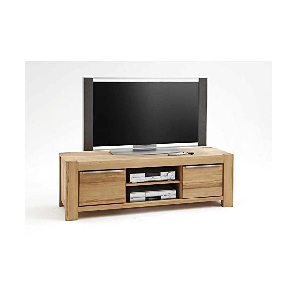 Elfo Moebel Power Sophia Meuble TV bas en cœur de hêtre massif huilé 155 cm