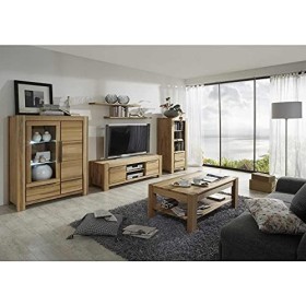 Elfo Moebel Power Sophia Meuble TV bas en cœur de hêtre massif huilé 155 cm