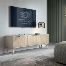 Petits-meubles Meuble TV 3 Portes Scandi Beige et Bois