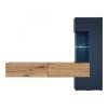 PRICE FACTORY just for you Composition Murale Collection Mariano Coloris Bleu Marine et chêne. LED incluses. Meuble TV Design