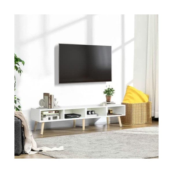 VOWNER Meuble TV, Support Télévision, Meubles de Salon, pour Télévision Jusquà 65 Pouces, Meuble Télé, Meuble Stéréo Salon S