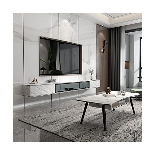 StrOux Meuble TV Flottant Meuble étagère Flottante pour Meuble TV Mural Meuble étagère Salon unité de Divertissement composan