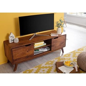 Meuble TV - Bois Massif de Palissandre laqué Noisette - MALMÖ 2 119