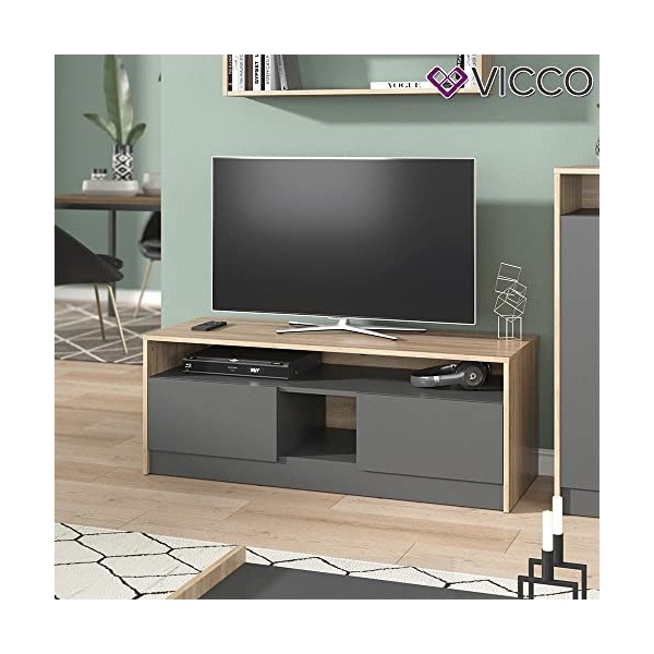 Vicco Meuble TV Valentin, Sonoma/Anthracite, 120 x 45 cm