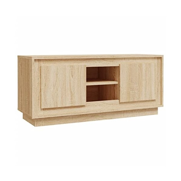 vidaXL Meuble TV Gris béton 102x35x45 cm Bois dingénierie