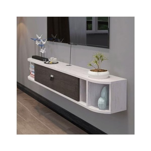 Meuble TV Suspendu Étagère TV Flottante étroite, Console TV Murale de 63 Pouces, étagère Flottante Moderne sous la TV, étagèr